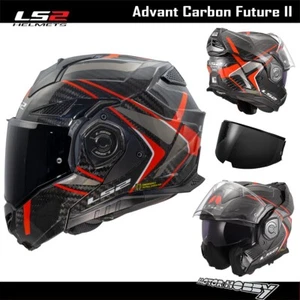 CASCO MODULARE IN CARBONIO LS2 ADVANT X CARBON FUTURE 2 RED FF901 ECE 22.06 - Imagen 1 de 3