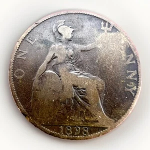 1989 Great Britain Old Large One Penny Victoria KM#790 S144 - Picture 1 of 2