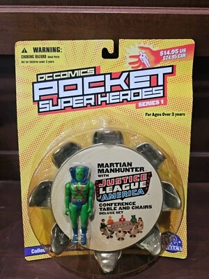 DC Direct 2002 JUEGO DE SUPERHÉROES DE BOLSILLO Martian Manhunter/JLA Mesa de Conferencia NUEVO Foto 1 de 2