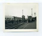 Vintage photo, Santa Fe Railroad Passenger Car, crowd, men white hats & suits