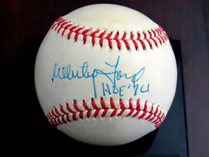 WHITEY FORD HOF 74 WS MVP 1961 YANKEES SIGNED AUTO VINTAGE OAL BASEBALL BECKET - Picture 1 of 3