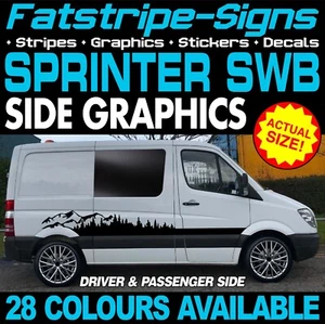 passend für MERCEDES SPRINTER SWB BERG AUFKLEBER GRAFIK CAMPERVAN WOHNMOBIL VAN - Bild 1 von 2