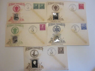 869-873 5 FDCs 2ND DAY CANCEL American EDUCATORS Crosby PHOTO Cachets 1940 - Image 1 of 4