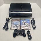 Sony PS3 PlayStation 3 80GB Black Fat Console CECHL01 Bundle Tested