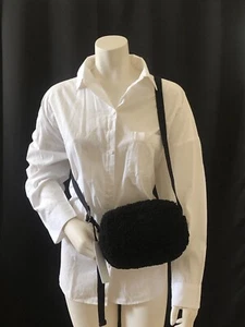 UGG Janey II Sherpa Crossbody Bag Small Purse Black Zip Close NWT Free Ship - Picture 1 of 18