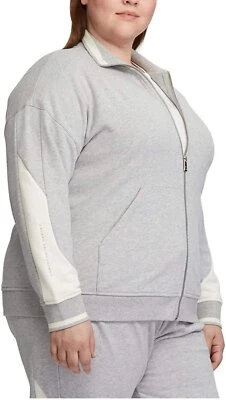 Chaqueta deportiva Ralph Lauren Lauren talla grande de rizo gris Foto 1 de 3