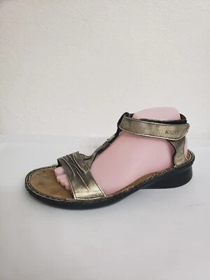 Sandalias planas de cuero NAOT platillo metálico gladiador correa al tobillo EE. UU. 10 Foto 1 de 4