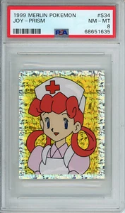 PSA 8 1999 MERLIN POKEMON STICKERS PRISM JOY #S34 NEAR MINT - Picture 1 of 2
