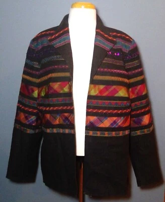 Coldwater Creek Women's Embroidered, Beaded - Open Front Cotton Jacket Size W18 - Image 1 of 4