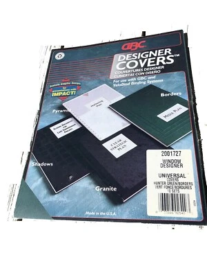 10 件装 GBC Window Designer Universal Cover Hunter Green Report Sleeve 全新带标签 — 第 1/4 张图片