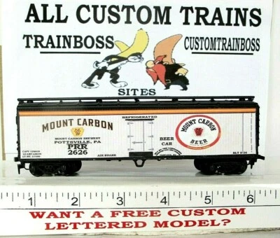 HO SCALE CUSTOM LETTERED MOUNT CARBON BEER REEFER LOT b-8 🍺🍺🍺🍺 - Image 1 of 4