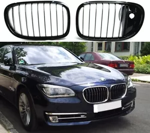 BMW F01 F02 LCI Negro Brillo Rejilla Riñón Delantero 12-15 Cámara Agujero Reino Unido - Imagen 1 de 1
