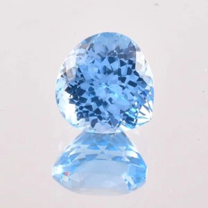 20x20 MM Natural Flawless Blueish AQUAMARINE Heart Loose Gemstone GIT Certified - Picture 1 of 6