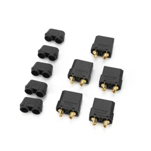 NUEVO 5 hembra negro XT90H conector hembra cubierta protectora batería RC - Imagen 1 de 2