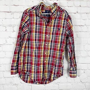 Ralph Lauren Boy's Plaid Shirt Size 8 Red Yellow Cotton Button Down - Picture 1 of 5