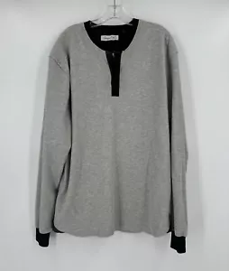 Sovereign Code Mens Gray Henley Ribbed Black Trim Long Sleeve Shirt Sz 2XL - Picture 1 of 6