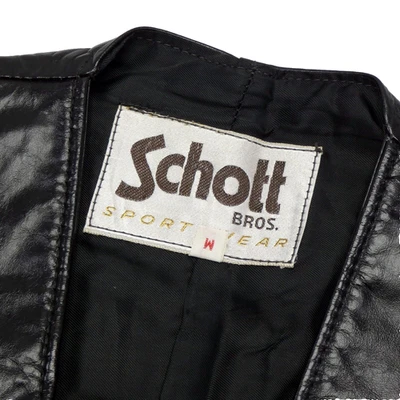 Chaleco de motociclista Schott de cuero de vaca genuino para hombre talla M negro Foto 1 de 4