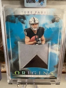 2024 Panini Origins Future Fabrics Brock Bowers #Ff-Bbo Turquoise /75 (MEM, RC) - Bild 1 von 2
