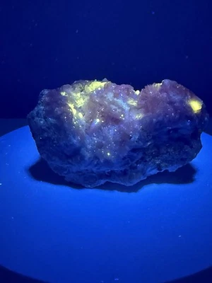 RADIANT Barite, Cerussite, & Galena Fluorescent Crystal Mineral Specimen 2.6” - Image 1 of 4