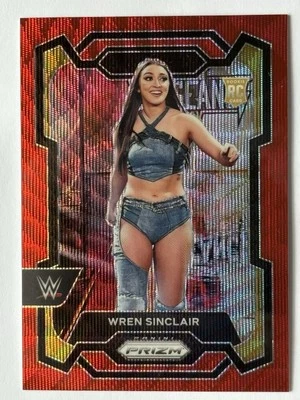 2024 Panini Prizm WWE Wren Sinclair Rookie Red Wave #195 NXT RC - Image 1 of 3