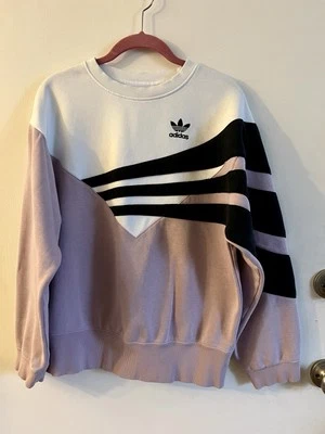 Adidas Pullover Sudadera Talla XS-Púrpura 3 Rayas Lavanda Negro-Blanco Foto 1 de 4
