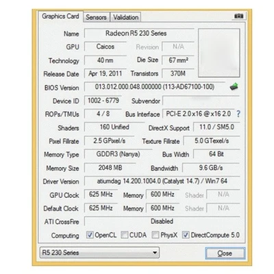 2GB DDR3 Computer Video Graphics Card 64 Bit PC Gaming Graphics Card with Fan - Image 1 of 4