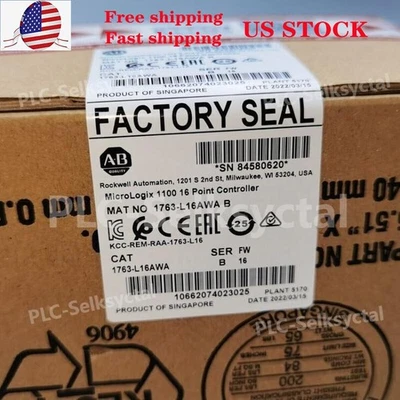 Allen Bradley 1763-L16AWA Series B MicroLogix 1100 Controller Sealed 1763L16AWA - Image 1 of 4