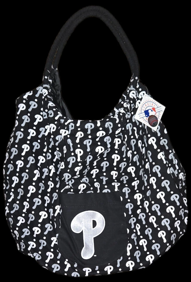 Philadelphia Phillies Womens Large Hand Bag/Purse Black /White/Gray - Image 1 of 1