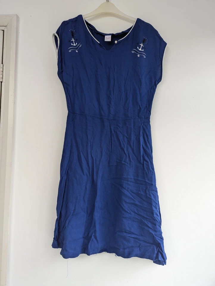 Vestido Ancla Azul Marino Por Pussy Deluxe Talla M 14 Rockabilly Collectif Lindy Bop  Foto 1 de 4