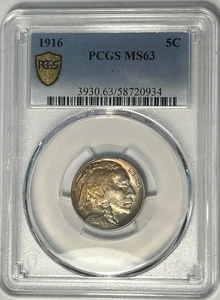 1916 BUFFALO NICKEL PCGS MS 63 - Picture 1 of 4