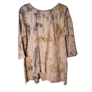 Schmatta Chic 100% Cotton Tie Dye Tunic Top Relaxed Flowy Boho Lagenlook Pockets - Picture 1 of 15