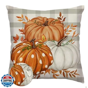 RABUSOFA Fall Outdoor Pillows Covers 18x18 Inch Waterproof Autumn Decorations - Picture 1 of 5