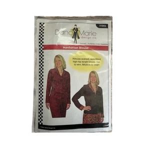 Manhattan Bluse Muster Dana Marie Design Co #1043 Gr. XS-5X ungeschnitten - Bild 1 von 3