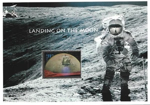 Astronautique - Espace USA Bloc 53 Bemannte Atterrissage de Lune Hologramme - Picture 1 of 1
