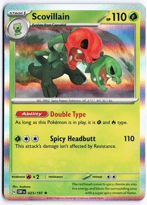 Scovillain Holo Rare SV03: Obsidian Flames 025/197 NM - Image 1 of 2