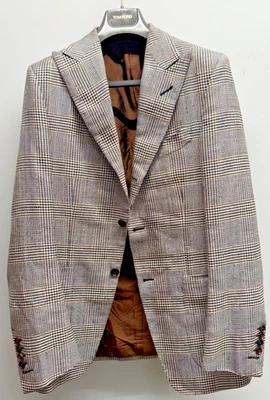 Chaqueta a Cuadros Tom Ford "Regency" Seda Shantung Príncipe de Gales, Talla 38R (48 EU) Foto 1 de 4