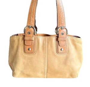 Coach Alex Soho Tan Soft Leather Shoulder Tote Bag Expandable Buckle # F13109 - Picture 1 of 17