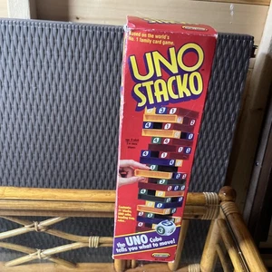 Uno Stacko - 1994 Mattel Family Block Tower Spiel - komplett in Box — - Bild 1 von 3
