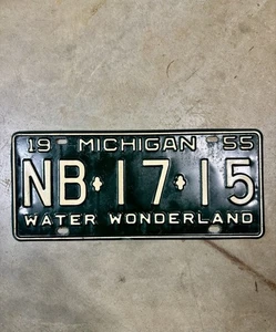 Michigan Nummernschild 1955 NB-17-15 Water Wonderland - Bild 1 von 4