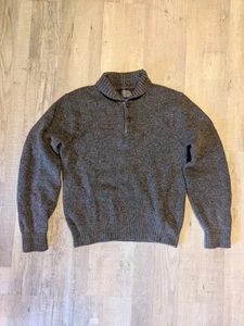 Vintage Pendleton Sweater Men's L Brown Wool Elbow Patch Shawl Collar Pullover - Picture 1 of 9