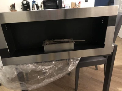 Camino a Bioetanolo da Parete  color Argento misure 90x40x16 - Immagine 1 di 3