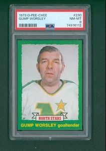 1973 O-Pee-Chee Hockey Card - #230 Gump Worsley, PSA 8 NM/MT - Bild 1 von 2