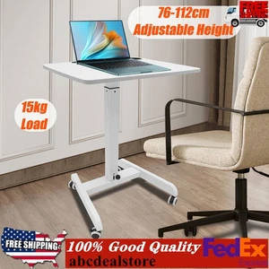 Mobile Standing Desk Rolling Laptop/Mobile Desk Adjustable Height Office Desk - Picture 1 of 14