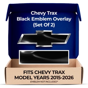 Chevy Trax Blackout Grille Gate Bowtie Emblem Overlay Decals 2015-2026 Set of 2 - Imagen 1 de 5