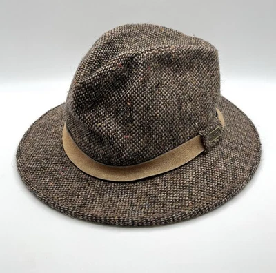 Vintage 60s MCM McGregor Wool Tweed Fedora Hat Small 6 3/4–6 7/8 Union Made USA - Image 1 of 4