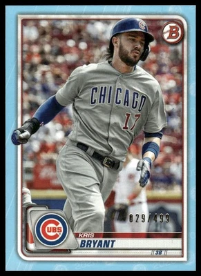 2020 Bowman #22 Kris Bryant Sky Blue #/499 - Image 1 of 2