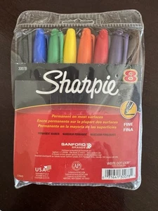 Sharpie Permanent Markers, Fine Point, Assorted Colors 8 Pack NOS - Picture 1 of 4