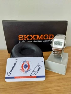 Casio A168 SKXMOD "FEAT JUST ONE MORE WATCH" Full Stainless Steel Sapphire Glass - Picture 1 of 21