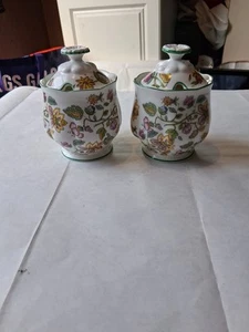 Eden Fine China ENGLAND' Garden Of Eden ' 2× Preserve Pots - Picture 1 of 20