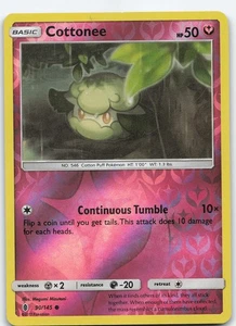 Cottonee 90/145 Common Reverse Holo SM - Guardiani Rising NM/LP Pokémon - Foto 1 di 2